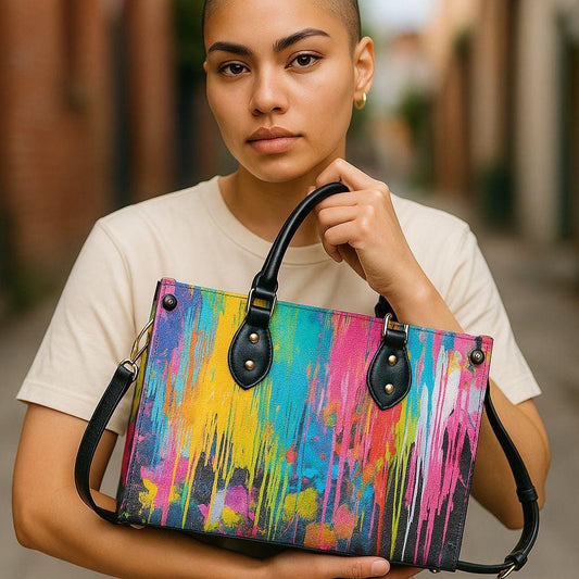 Canvas Riot Leather Tote Bag: Urban Shoulder Bag, ONE-OF-A-KIND