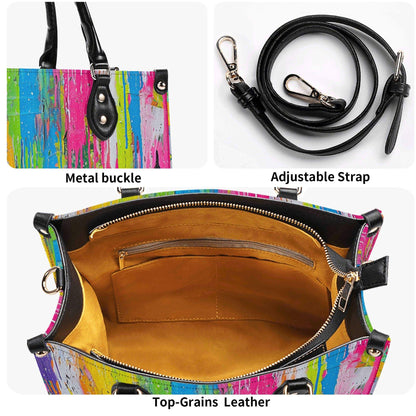 Canvas Riot Leather Tote Bag: Urban Shoulder Bag, ONE-OF-A-KIND