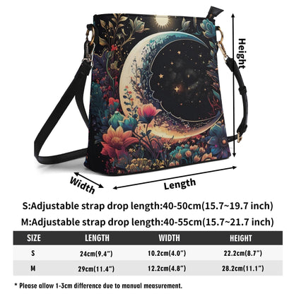 Moon Garden:  Celestial Bucket Shoulder Bag