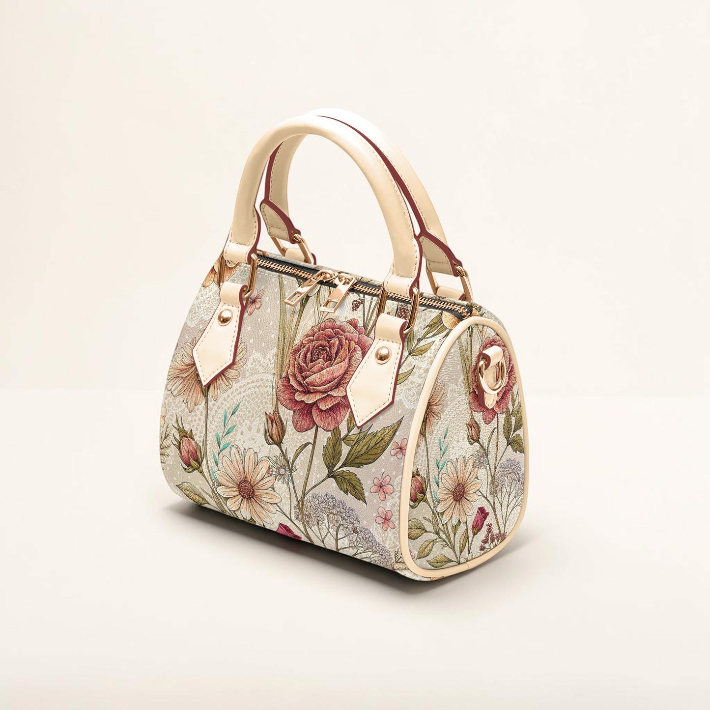 Rosewood Garden Mini Boston Handbag