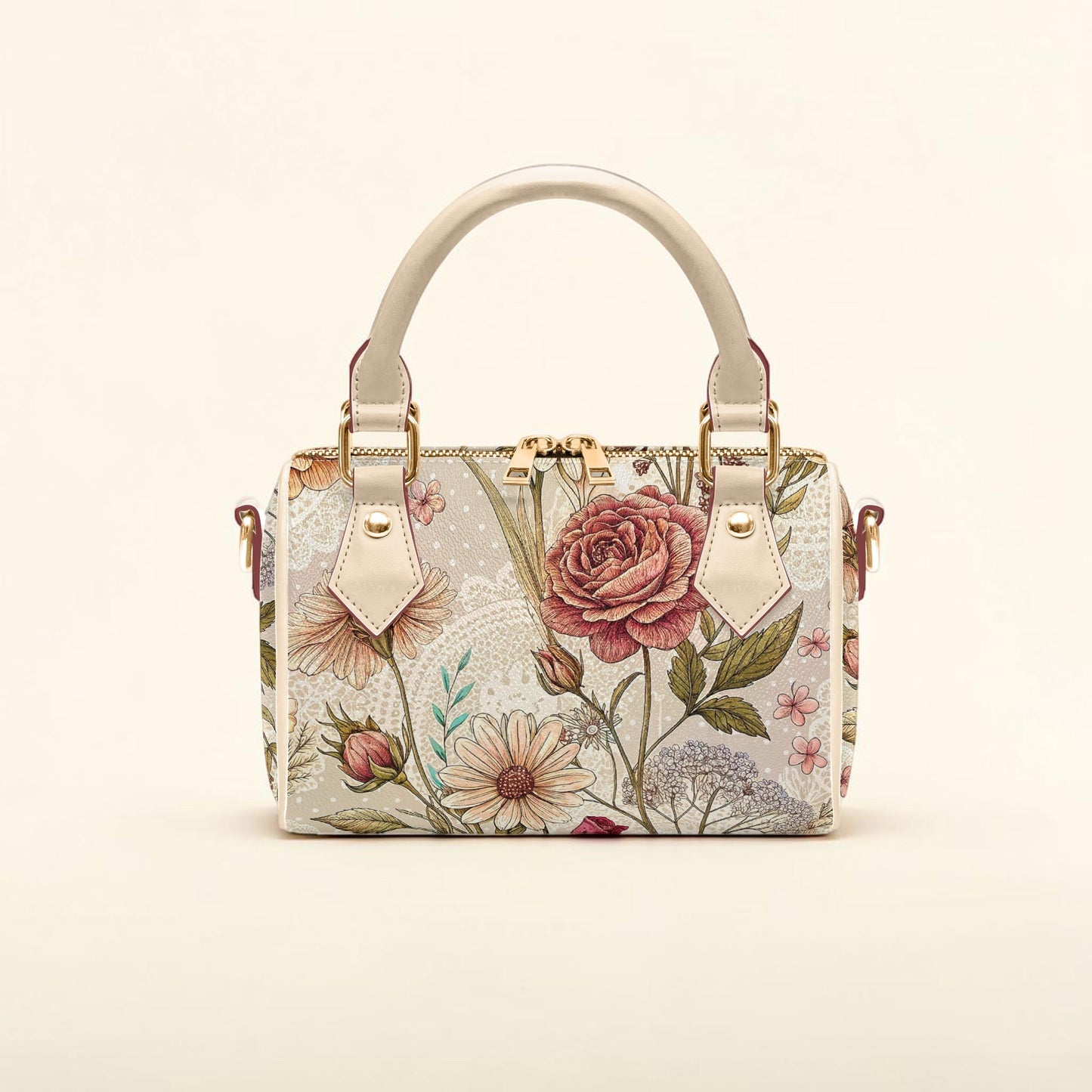 Rosewood Garden Mini Boston Handbag