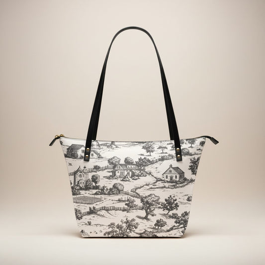 Nior Echo - Toile-de-jouy PU Tote Bag