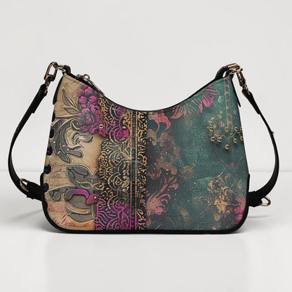 Split Envy Twill Faux Leather Chain Shoulder Bag