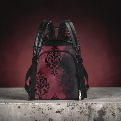 Crimson Damask Backpack – Dark Romance Mood