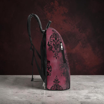 Crimson Damask Backpack – Dark Romance Mood