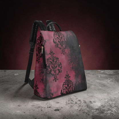 Crimson Damask Backpack – Dark Romance Mood