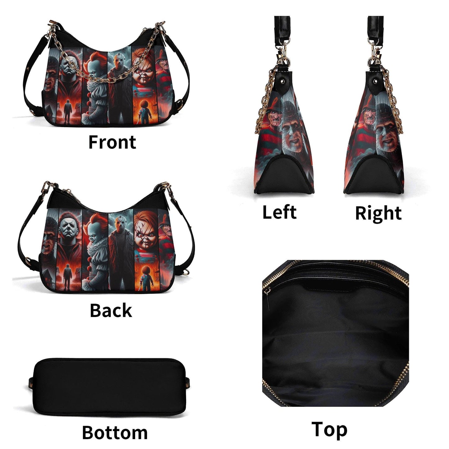Boys of Fall Crossbody Bag: PU Leather Chain Handbag, Scary Movie GiftHalloween Crossbody