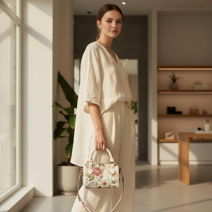 Rosewood Garden Mini Boston Handbag
