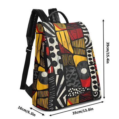 Artisan Fusion Anti-Theft Backpack, Vegan Leather Travel Daypack