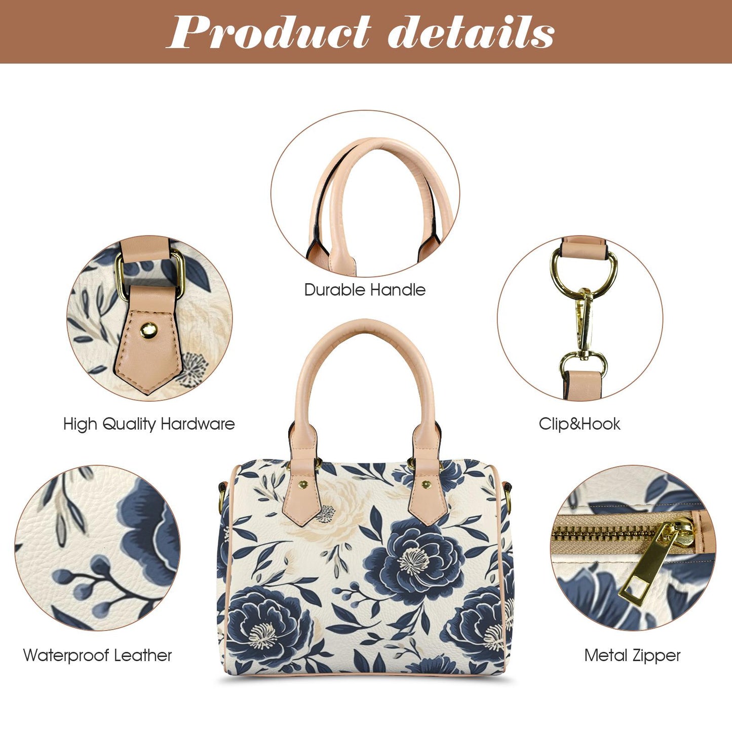 Sapphire Bloom Matching Handbag & Wallet Set
