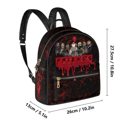Psycho Friends Faux Leather Backpack Purse: Small Women's Backpack