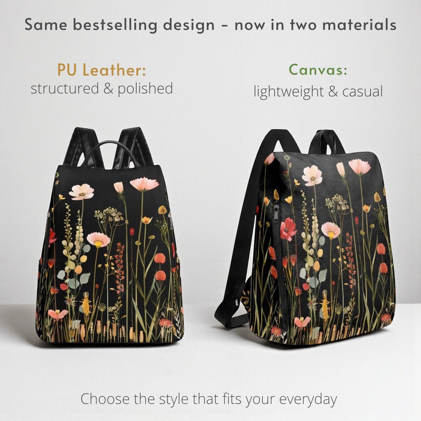 Midnight Bloom Travel Daypack