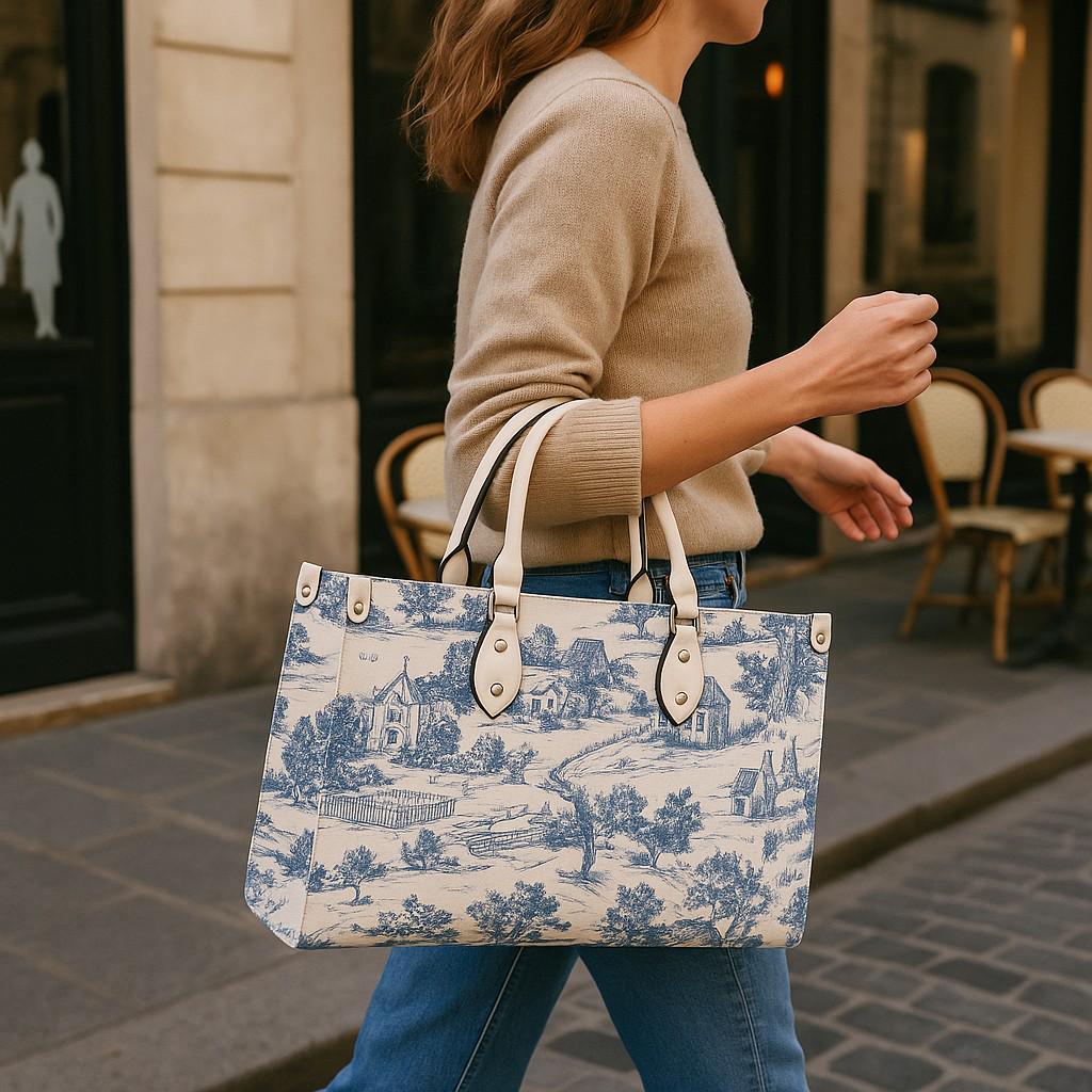 Toile-de-jouy Handbag: Vintage Romance Mood