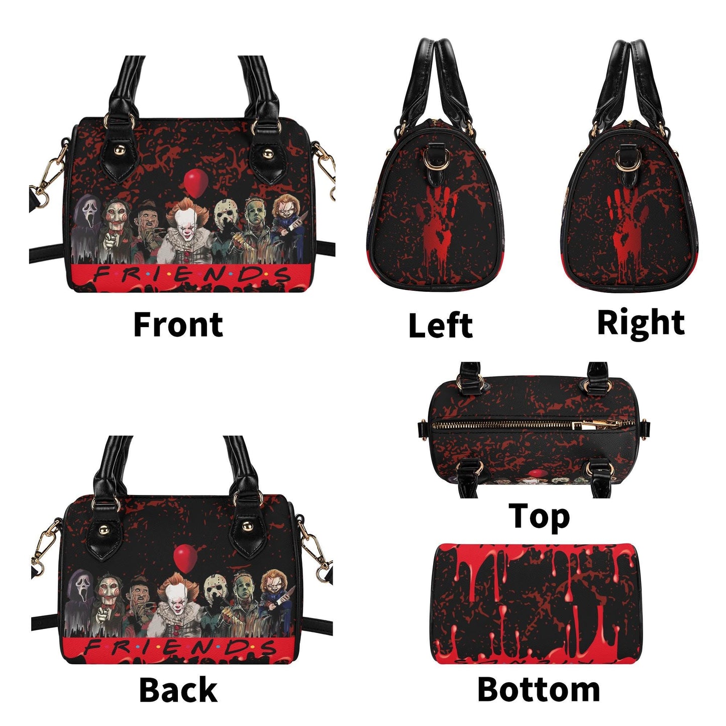 Psycho Friends Boston Bag, Top Handle Satchel