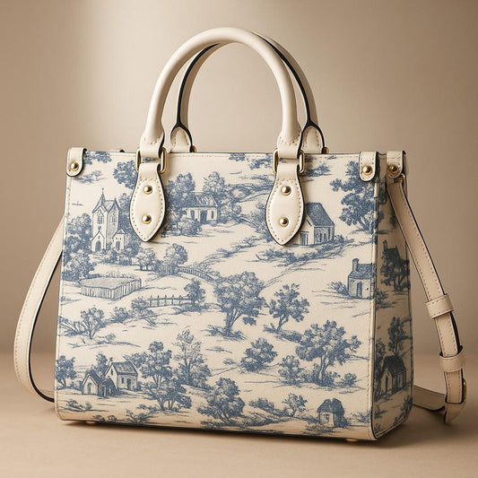 Toile-de-jouy Handbag: Vintage Romance Mood