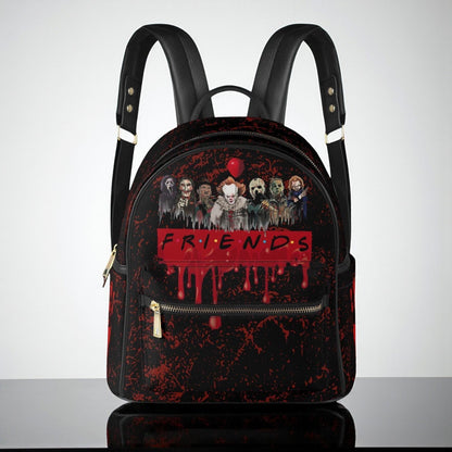 Psycho Friends Faux Leather Backpack Purse: Small Women's Backpack
