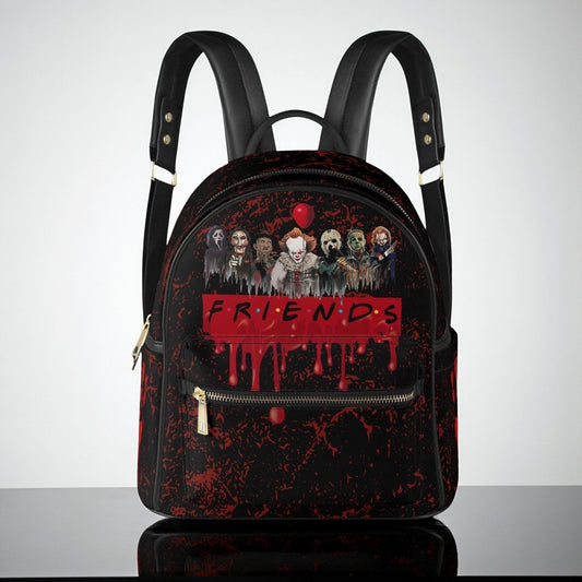 Psycho Friends Faux Leather Backpack Purse: Small Women's Backpack