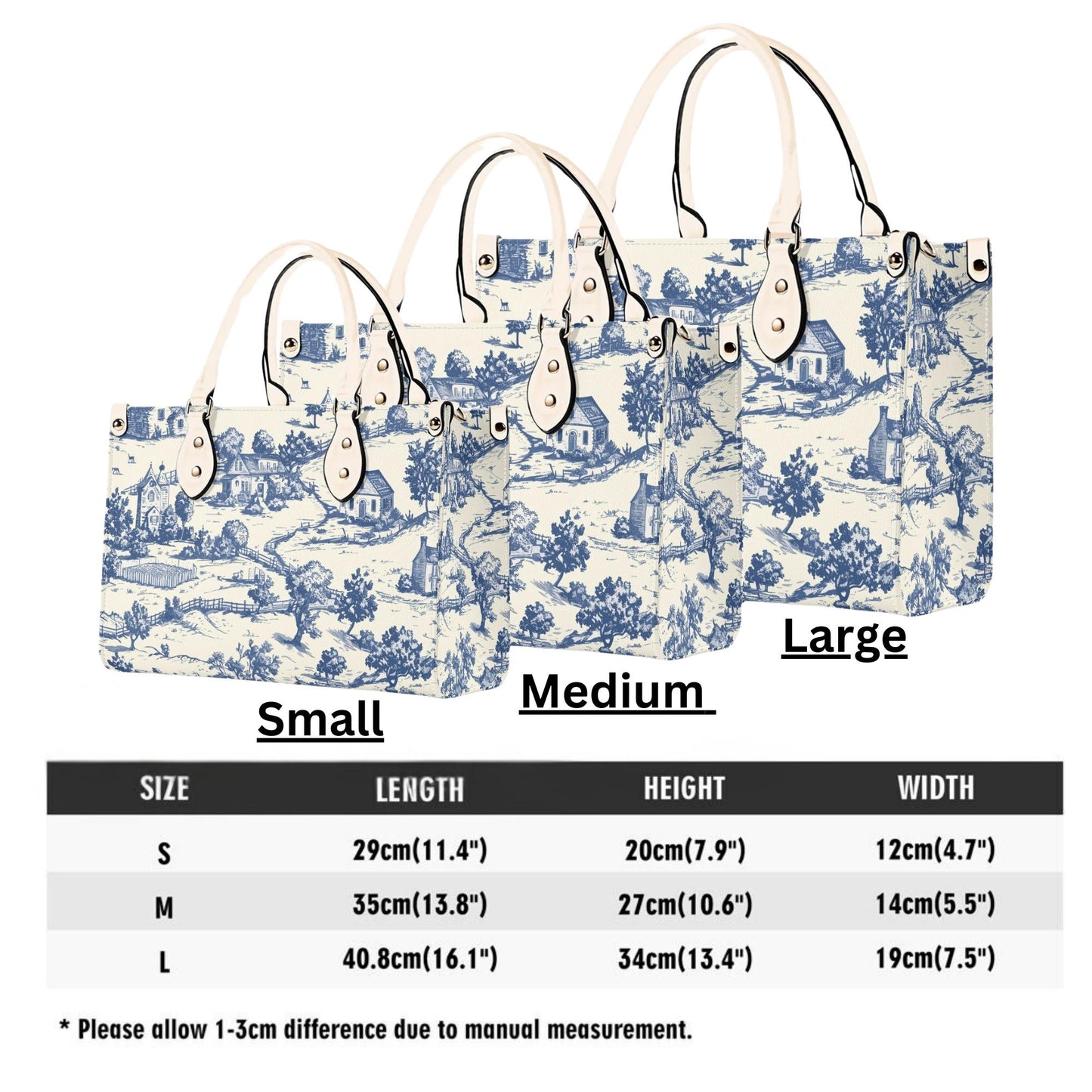 Toile-de-jouy Handbag: Vintage Romance Mood