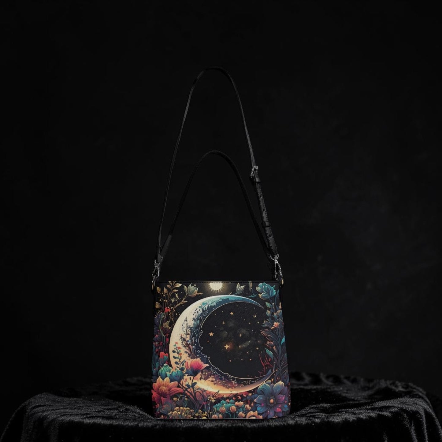 Moon Garden:  Celestial Bucket Shoulder Bag