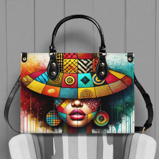 AfroNova Leather Tote Bag: Afro-Centric Urban Shoulder BagTop-Handle Bag