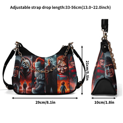 Boys of Fall Crossbody Bag: PU Leather Chain Handbag, Scary Movie GiftHalloween Crossbody
