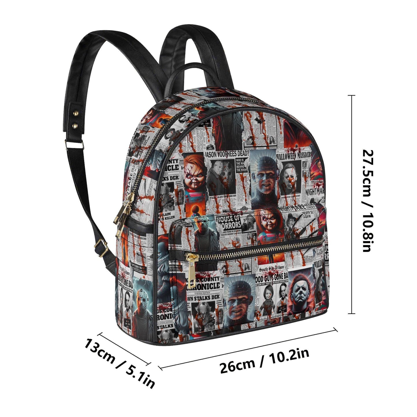 Horror Gazette - Scary Movie Backpack: Spooky PU Leather Purse