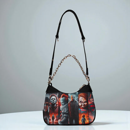 Boys of Fall Crossbody Bag: PU Leather Chain Handbag, Scary Movie GiftHalloween Crossbody
