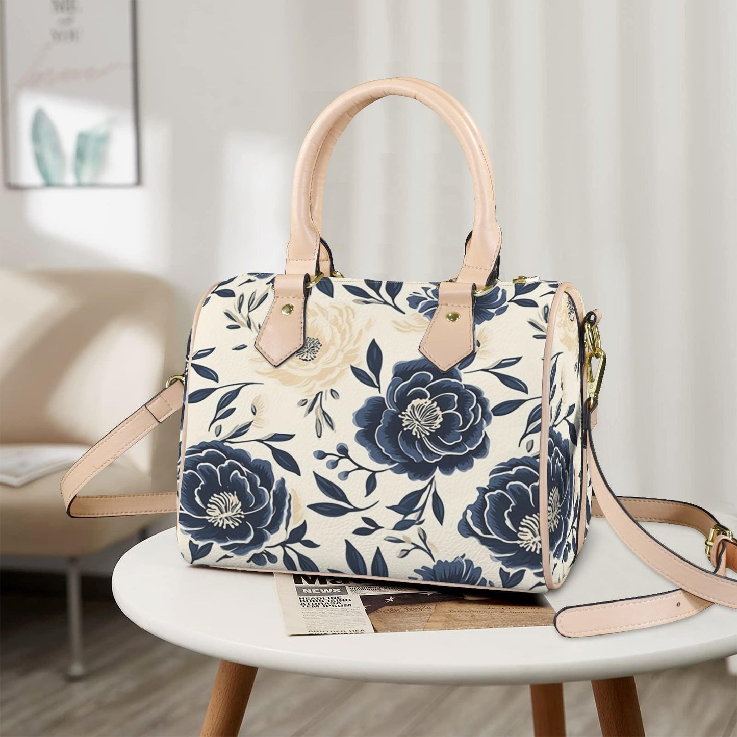 Sapphire Bloom Matching Handbag & Wallet Set