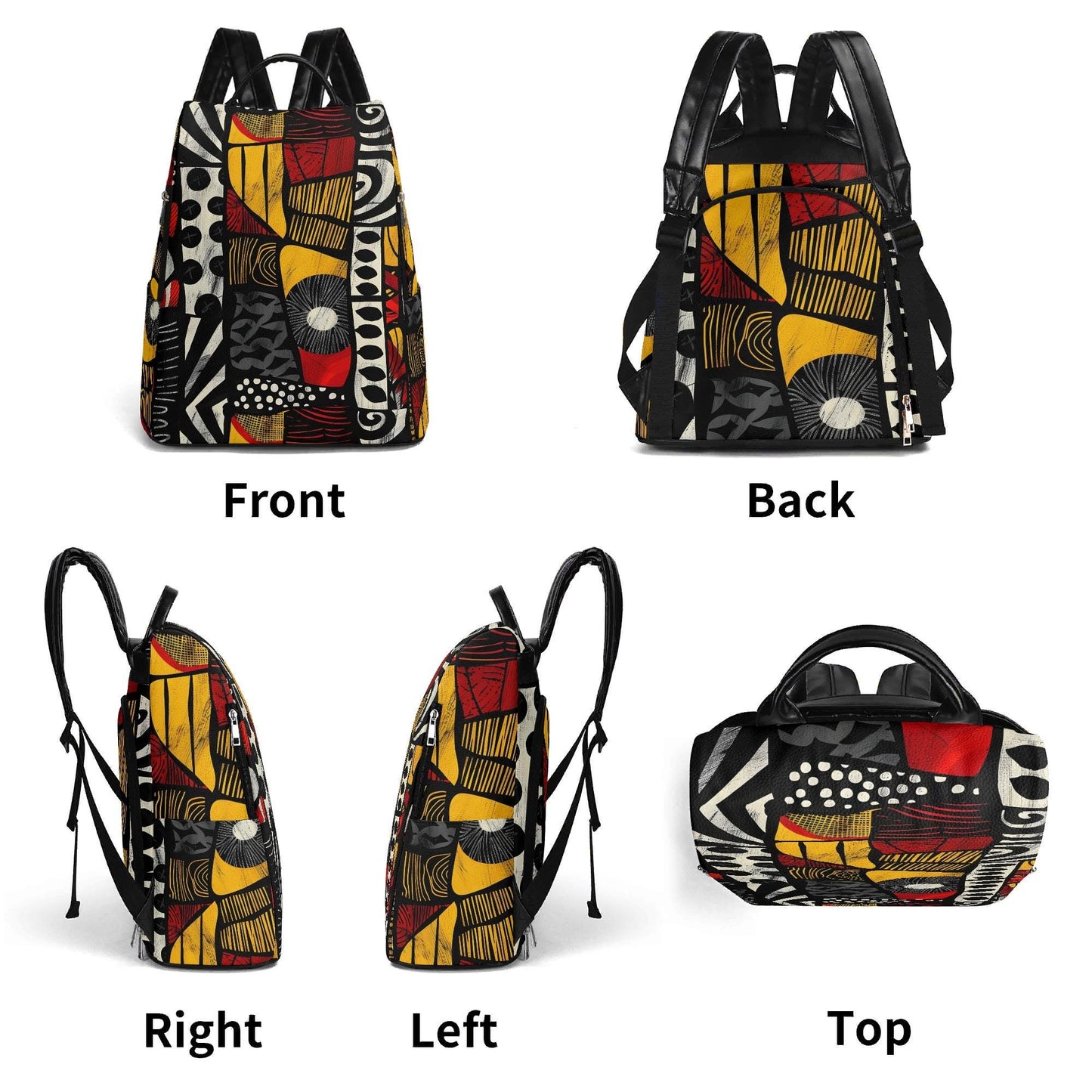 Artisan Fusion Anti-Theft Backpack, Vegan Leather Travel Daypack