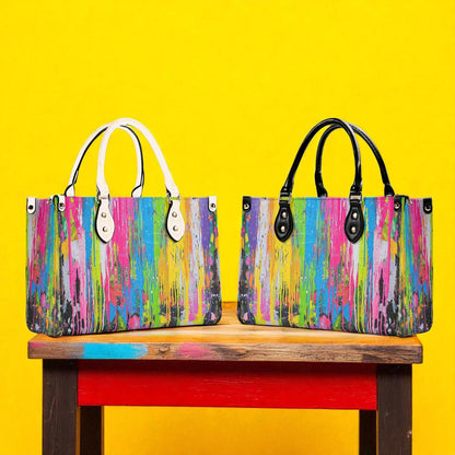 Canvas Riot Leather Tote Bag: Urban Shoulder Bag, ONE-OF-A-KIND