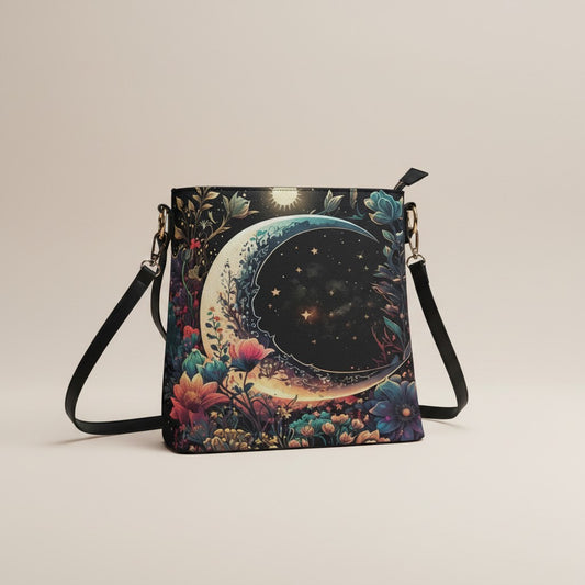 Moon Garden:  Celestial Bucket Shoulder Bag