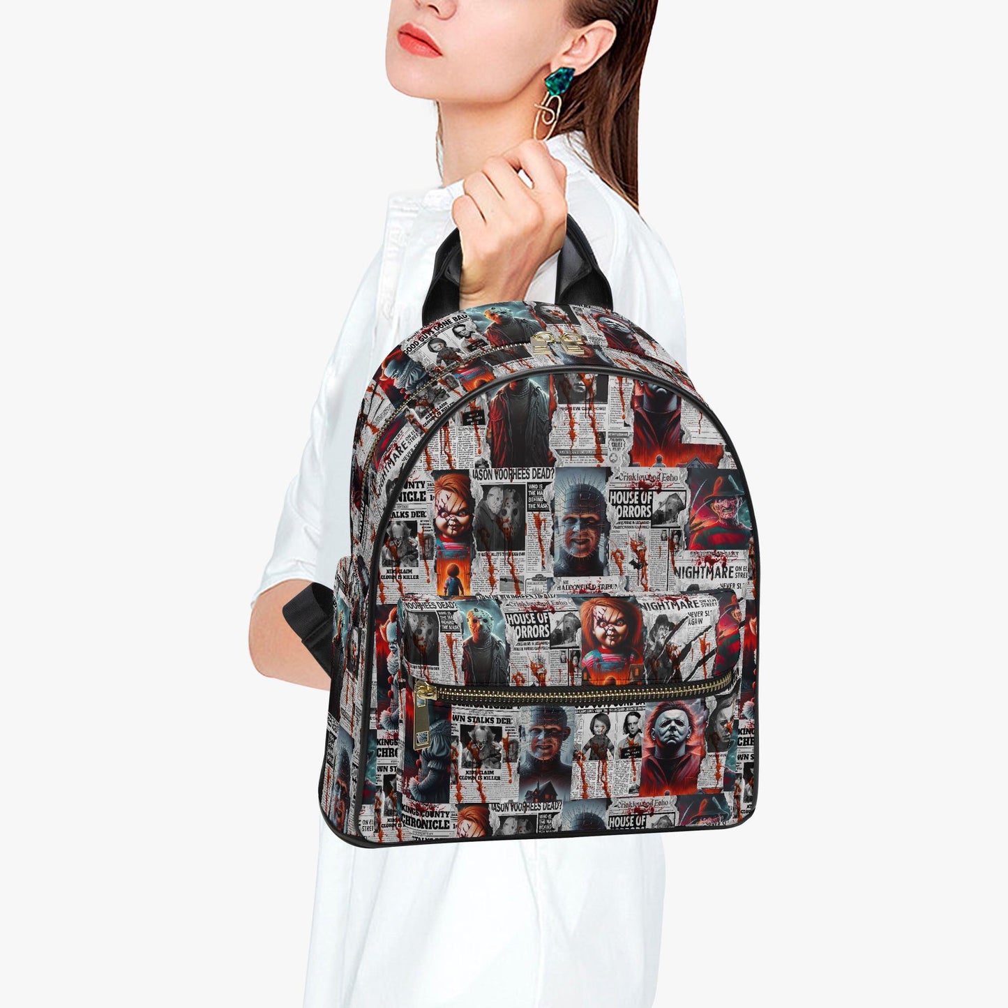 Horror Gazette - Scary Movie Backpack: Spooky PU Leather Purse