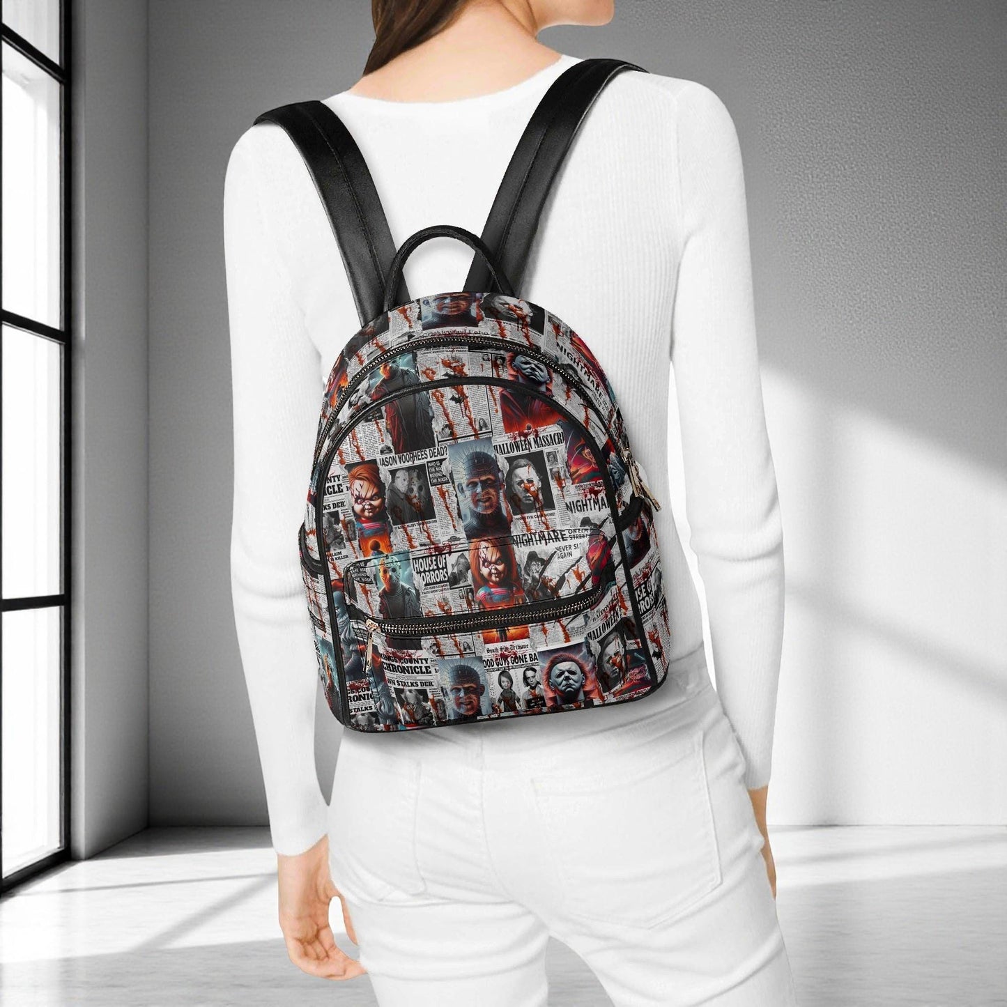 Horror Gazette - Scary Movie Backpack: Spooky PU Leather Purse