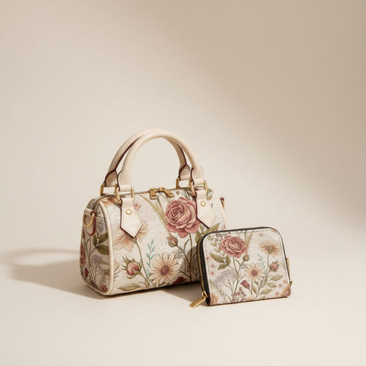 Rosewood Garden Mini Boston Handbag