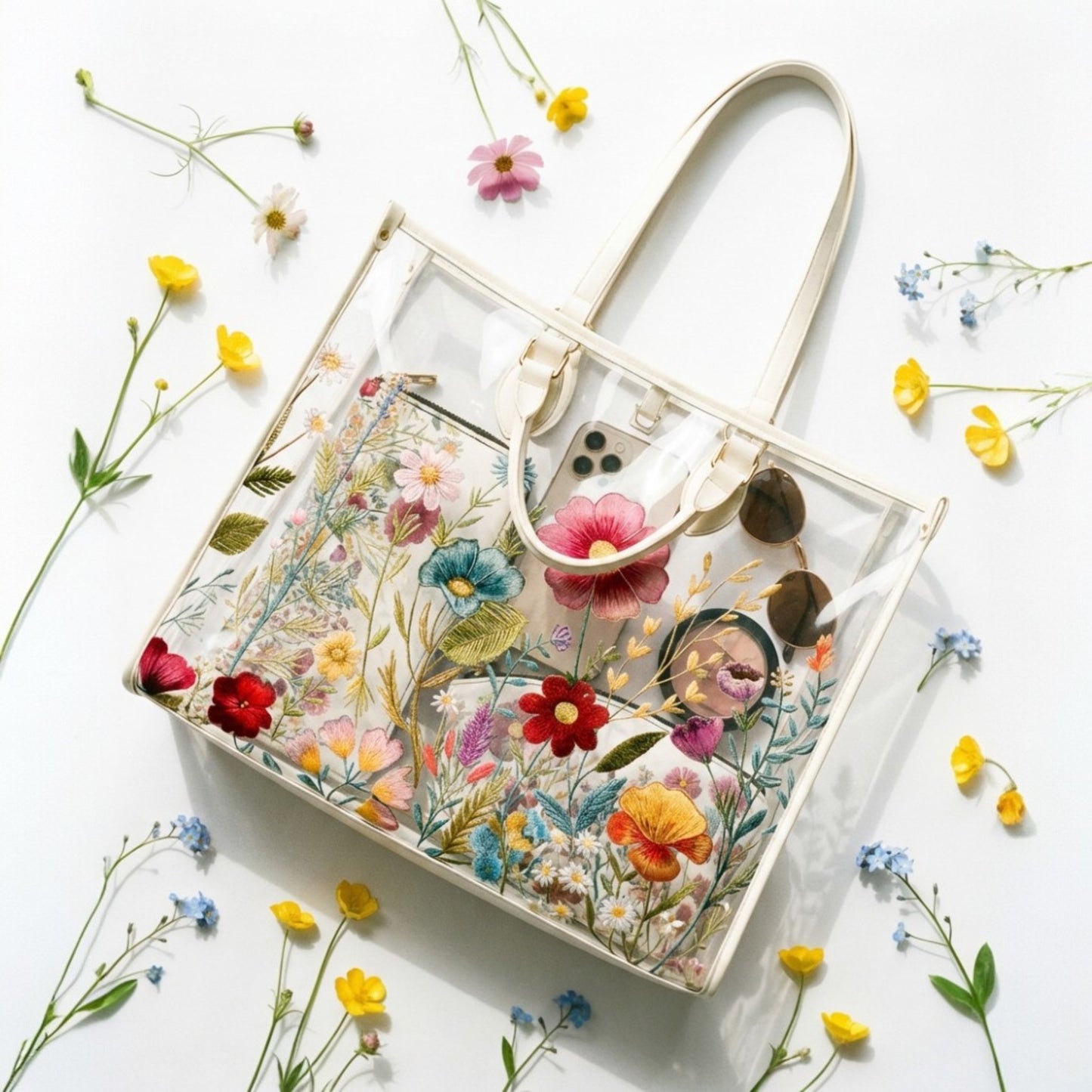 Wildflower Muse Clear Floral Tote