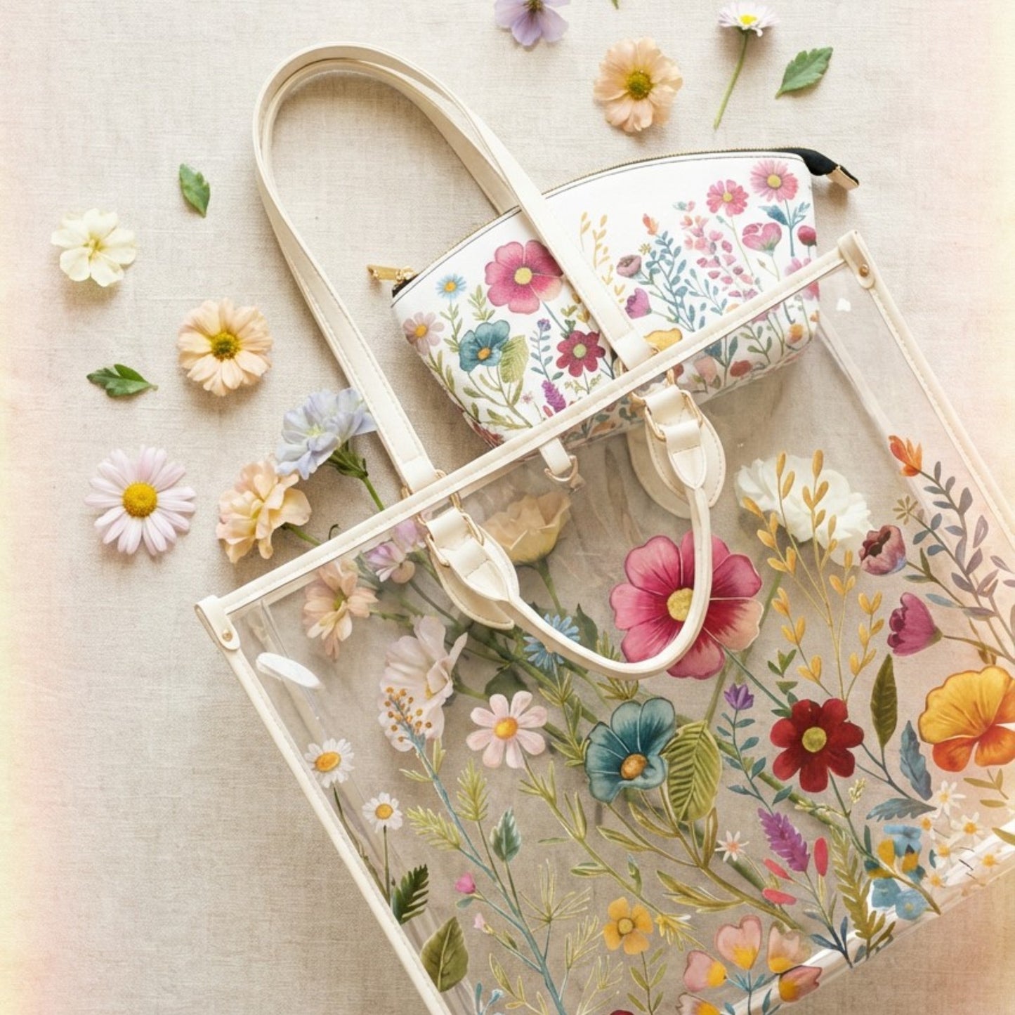 Wildflower Muse Clear Floral Tote