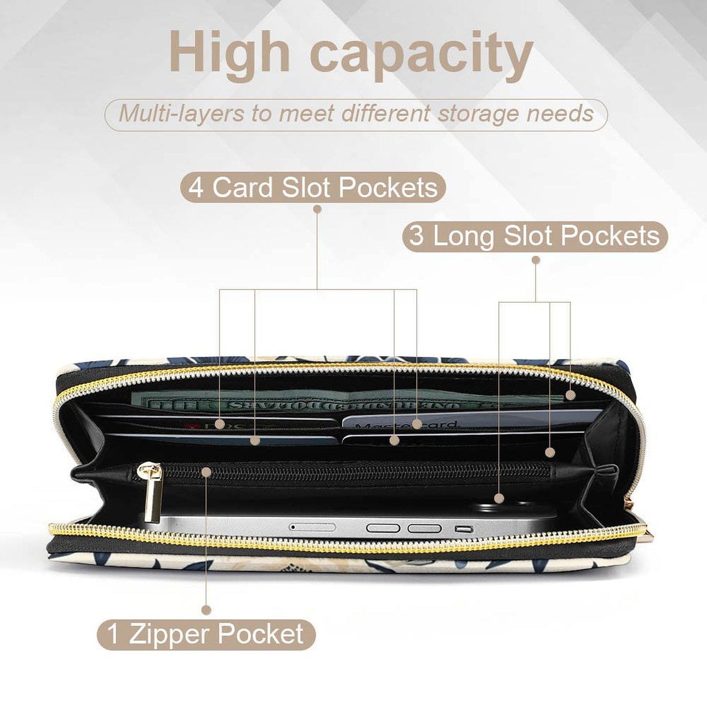 Sapphire Bloom Matching Handbag & Wallet Set