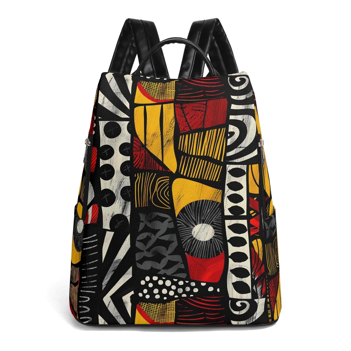 Artisan Fusion Anti-Theft Backpack, Vegan Leather Travel Daypack