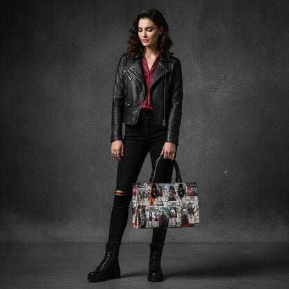 Horror Gazette Vegan Leather Handbag: Gothic Crossbody ToteTop-Handle Bag Halloween Crossbody