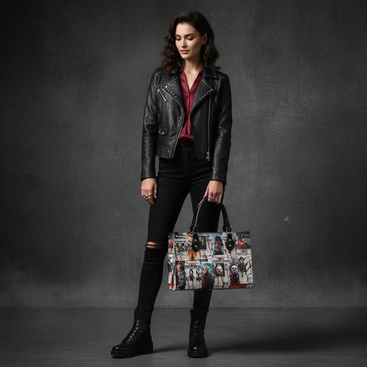 Horror Gazette Vegan Leather Handbag: Gothic Crossbody ToteTop-Handle Bag Halloween Crossbody