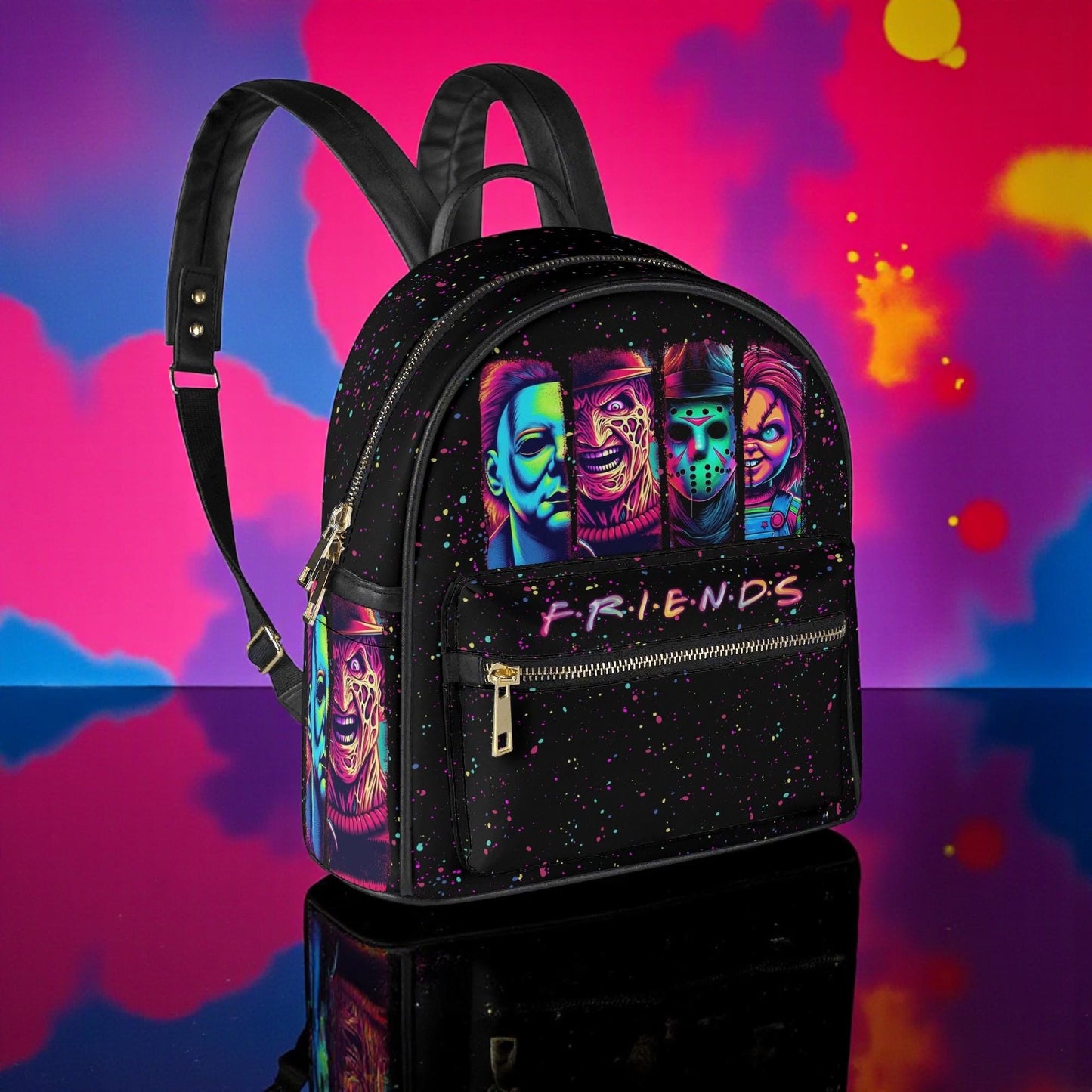 Slasher Friends - Horror Movie Backpack:  PU Leather Purse