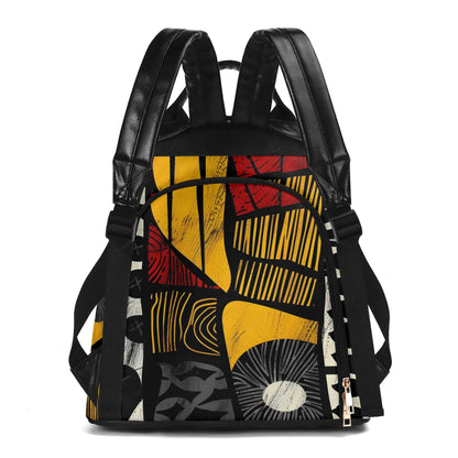 Artisan Fusion Anti-Theft Backpack, Vegan Leather Travel Daypack