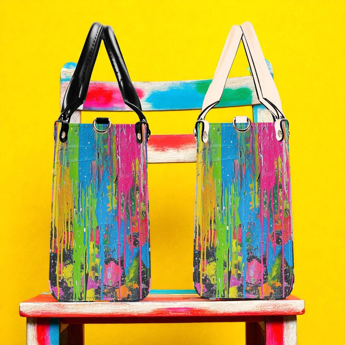 Canvas Riot Leather Tote Bag: Urban Shoulder Bag, ONE-OF-A-KIND