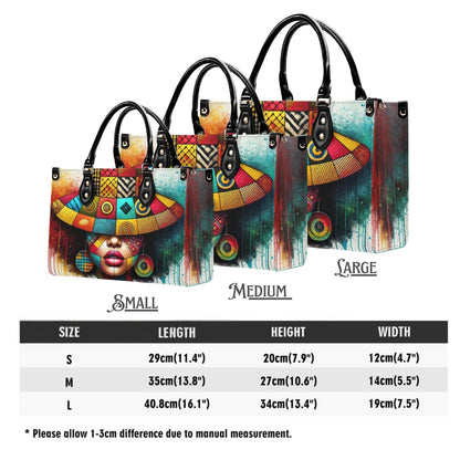 AfroNova Leather Tote Bag: Afro-Centric Urban Shoulder BagTop-Handle Bag