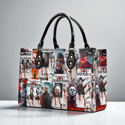 Horror Gazette Vegan Leather Handbag: Gothic Crossbody ToteTop-Handle Bag Halloween Crossbody