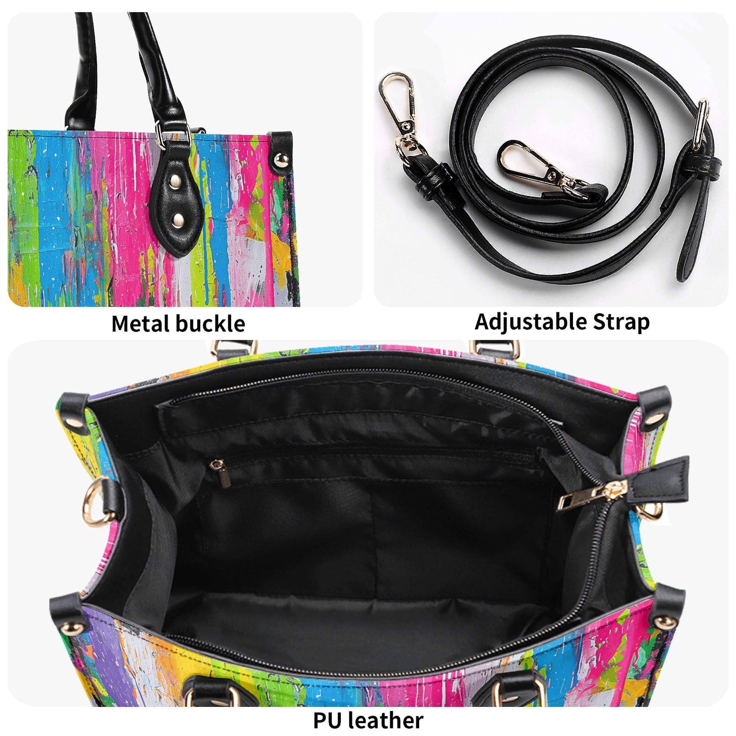 Canvas Riot Leather Tote Bag: Urban Shoulder Bag, ONE-OF-A-KIND