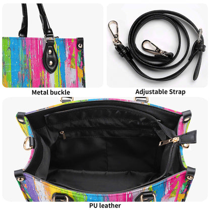 Canvas Riot Leather Tote Bag: Urban Shoulder Bag, ONE-OF-A-KIND