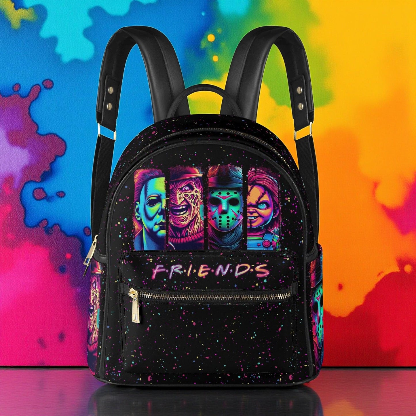Slasher Friends - Horror Movie Backpack:  PU Leather Purse