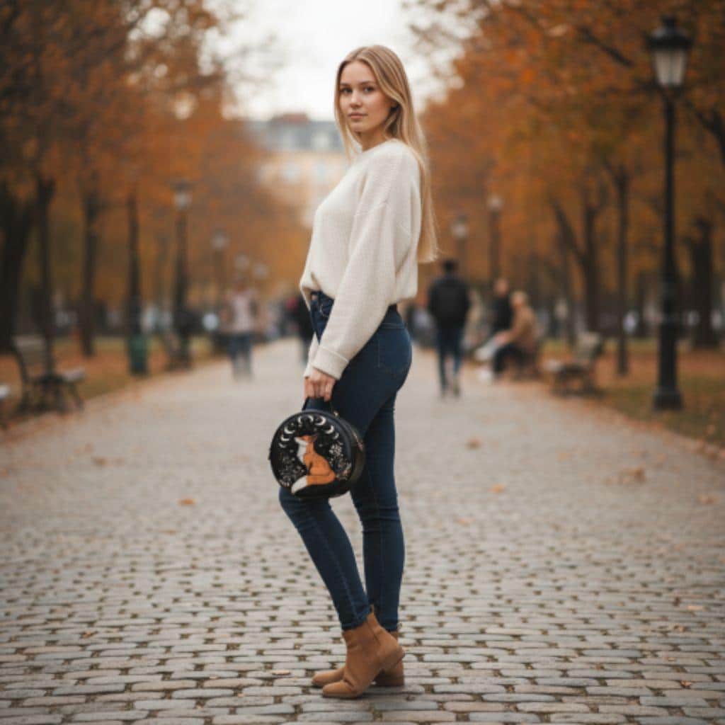 Moonsong Fox Round Crossbody Bag
