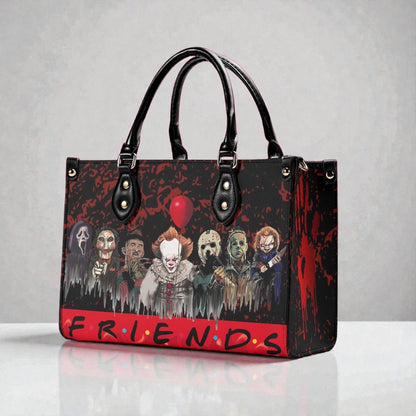 Psycho Friends - Horror Movie Tote Bag: Vegan Leather CrossbodyTop-Handle Bag Halloween Crossbody